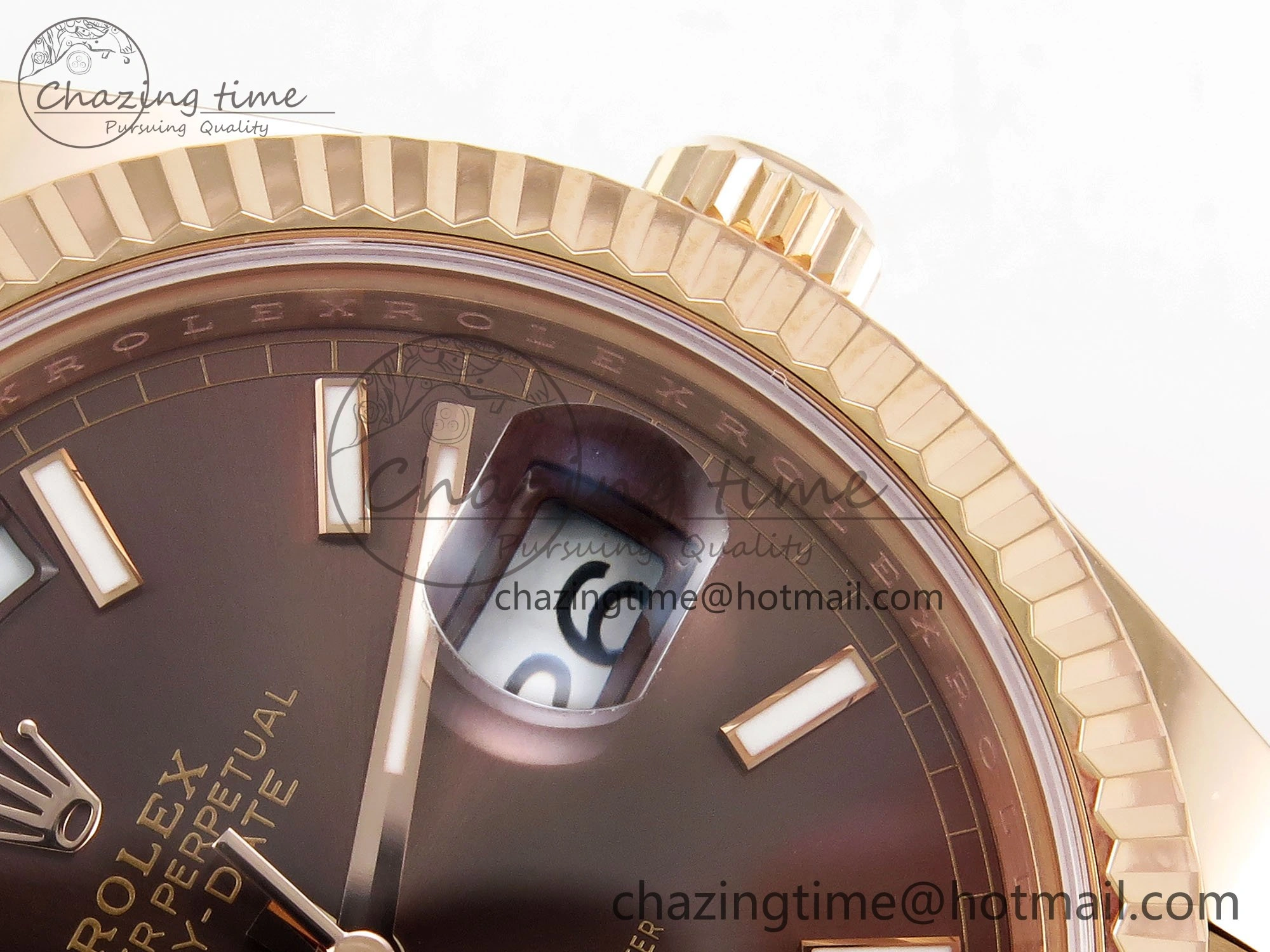 DayDate 40 228235 ARF 904L Steel Brown Stick Dial on President Bracelet VR3255