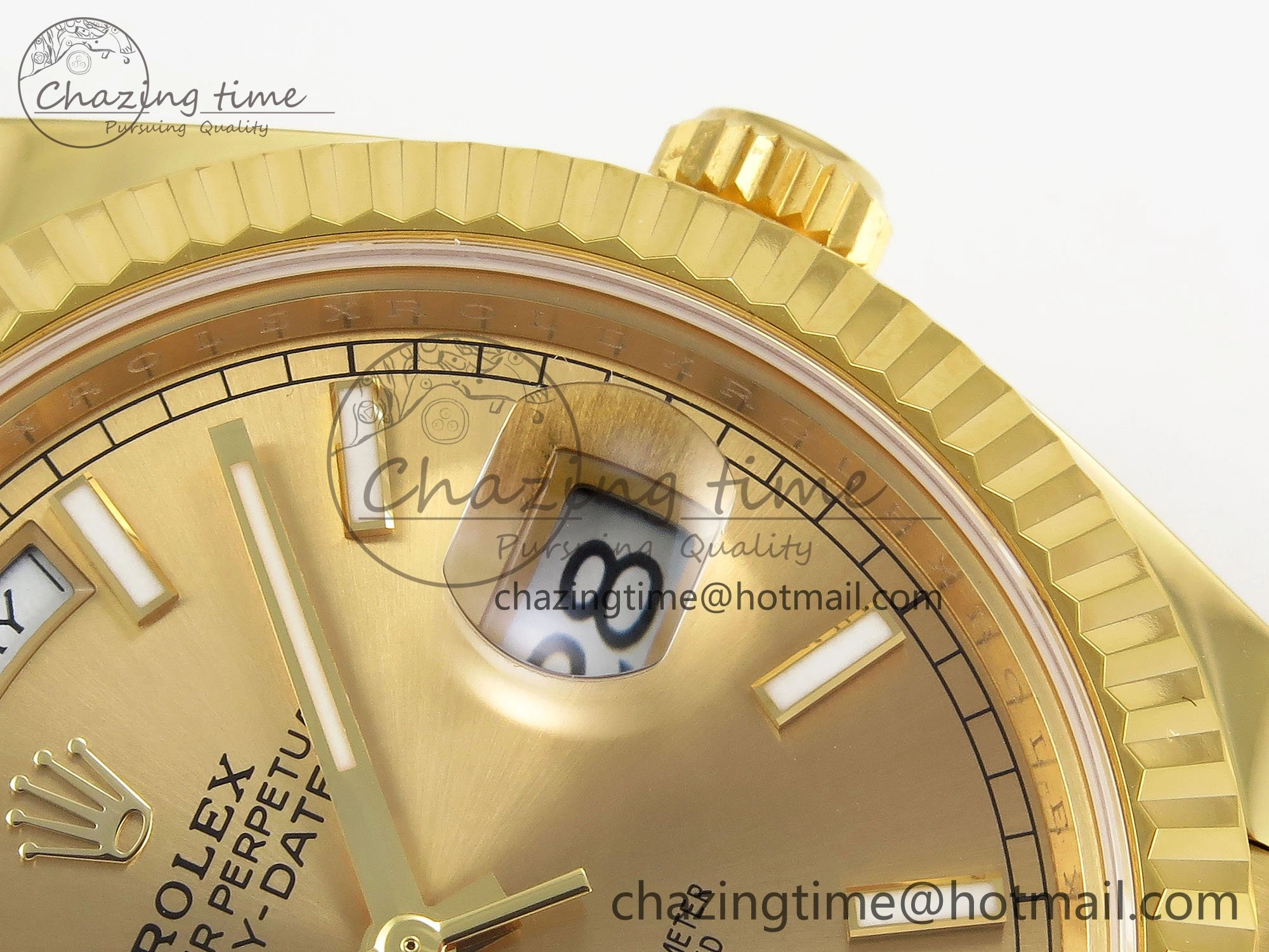 DayDate 40 228238 ARF 904L Steel Gold Stick Dial on President Bracelet VR3255