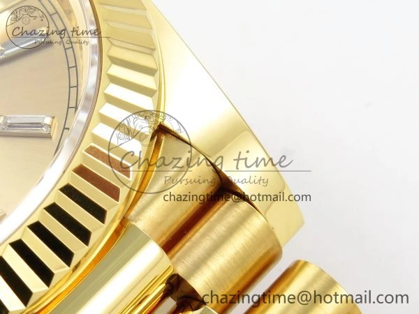 DayDate 40 228238 ARF 904L Steel YG Crystal Diamonds Bezel on President Bracelet VR3255