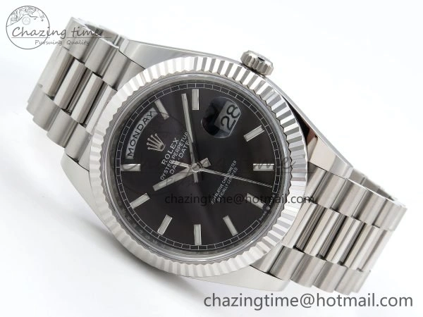 DayDate 40 228239 ARF 904L Steel Black Dial on President Bracelet VR3255