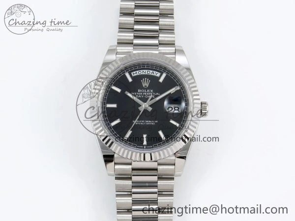 DayDate 40 228239 ARF 904L Steel Black Dial on President Bracelet VR3255