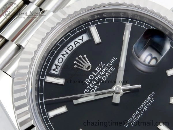 DayDate 40 228239 ARF 904L Steel Black Dial on President Bracelet VR3255