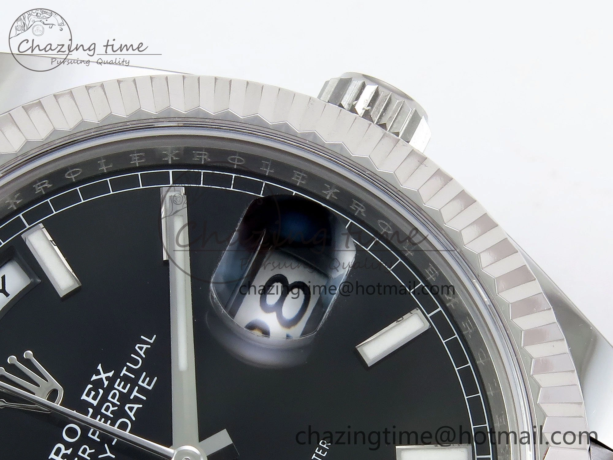 DayDate 40 228239 ARF 904L Steel Black Dial on President Bracelet VR3255