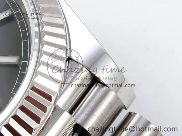 DayDate 40 228239 ARF 904L Steel Grey Stick Dial on President Bracelet VR3255