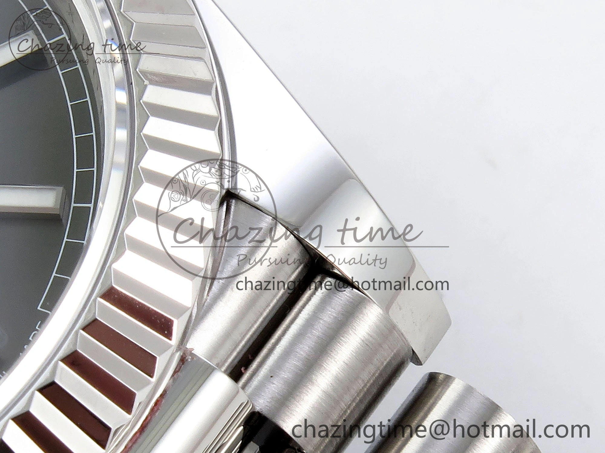 DayDate 40 228239 ARF 904L Steel Grey Stick Dial on President Bracelet VR3255