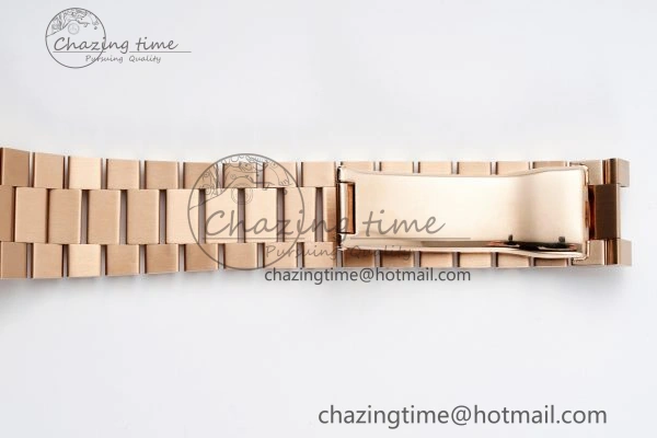DayDate 40 RG JDF Gain Weight 904L Steel RG Dial Roman Markers on President Bracelet A2836 V2