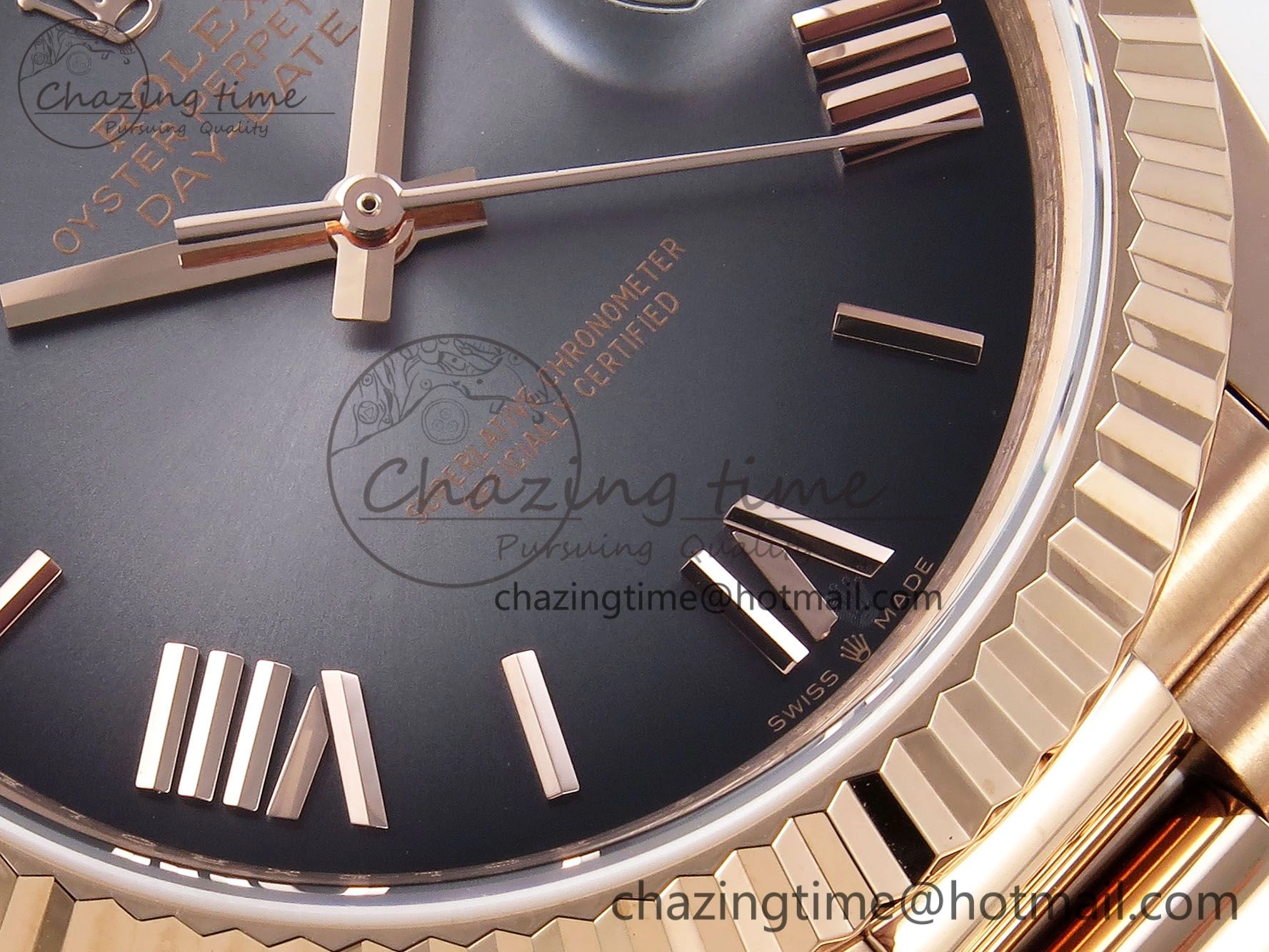 DayDate 40 RG QF 1:1 Best Edition Gray Dial on President Bracelet A2824 (Gain Weight)