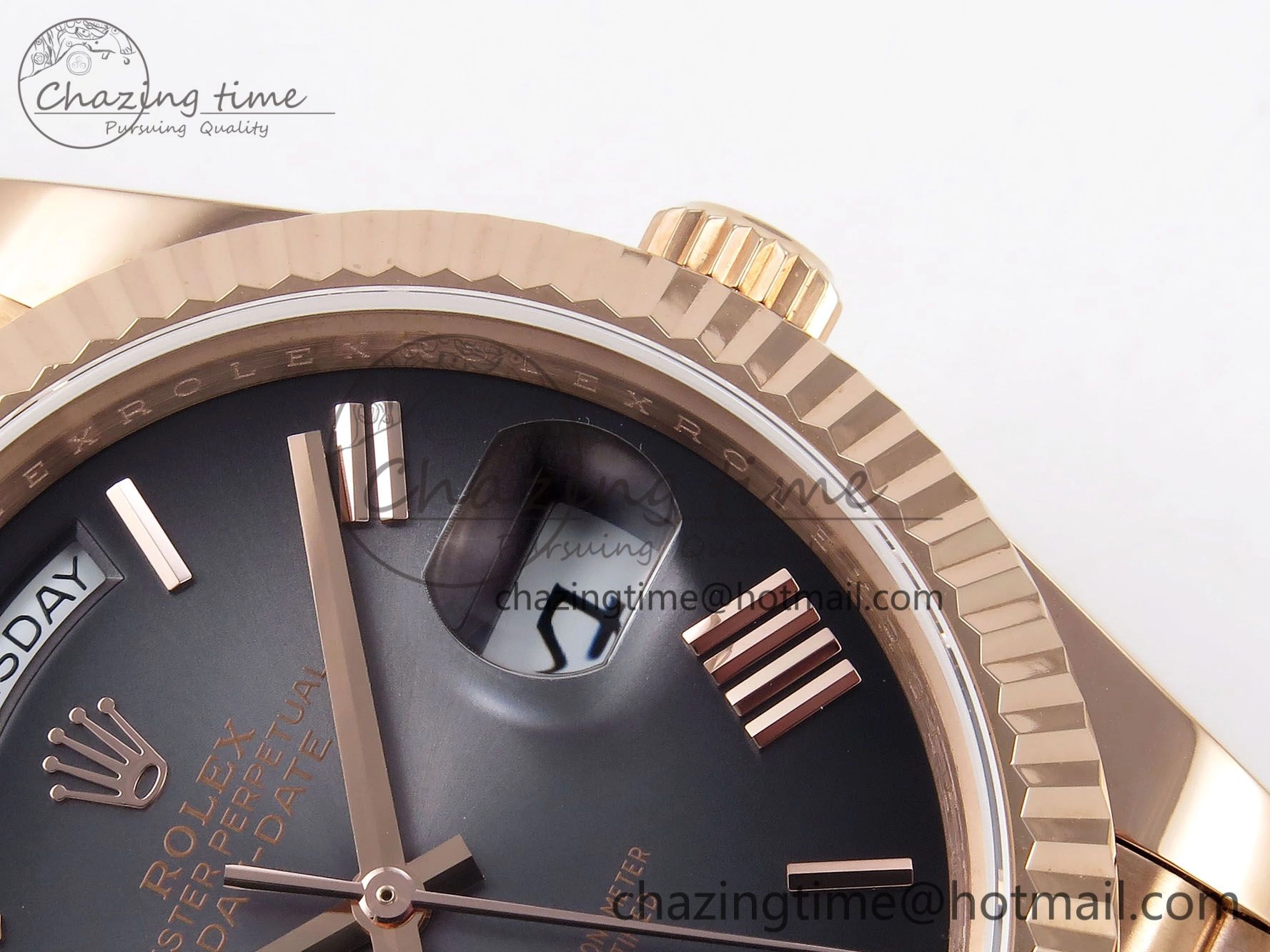 DayDate 40 RG QF 1:1 Best Edition Gray Dial on President Bracelet A2824 (Gain Weight)