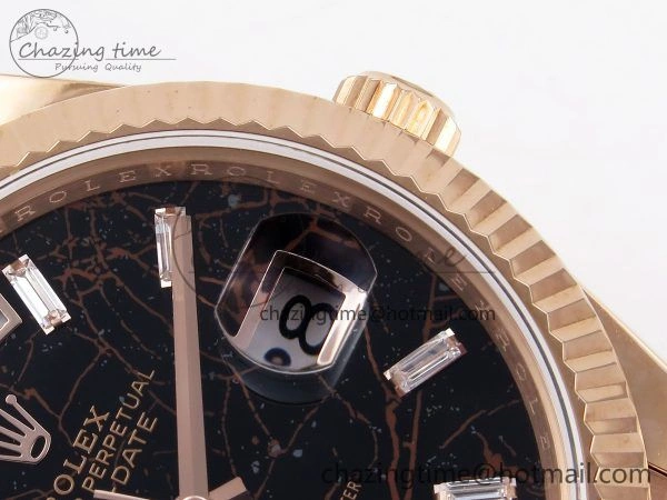 DayDate 40 RG QF Best Edition 904L Steel Slate Eisenkiesel Dial on President Bracelet VR3255 V4 (Gain Weight)