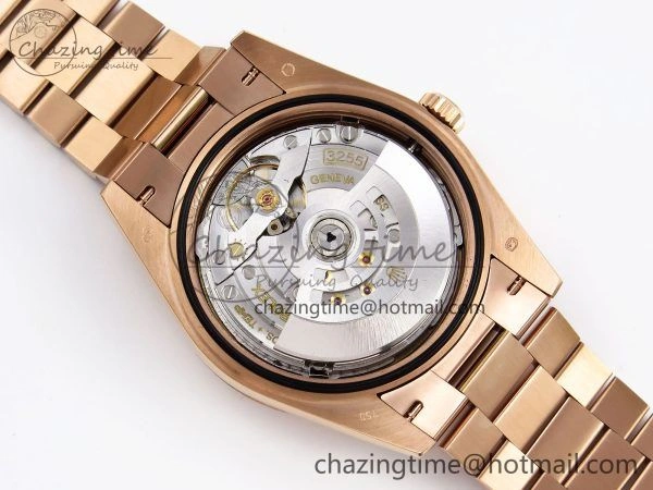 DayDate 40 RG QF Best Edition 904L Steel Slate Eisenkiesel Dial on President Bracelet VR3255 V4 (Gain Weight)