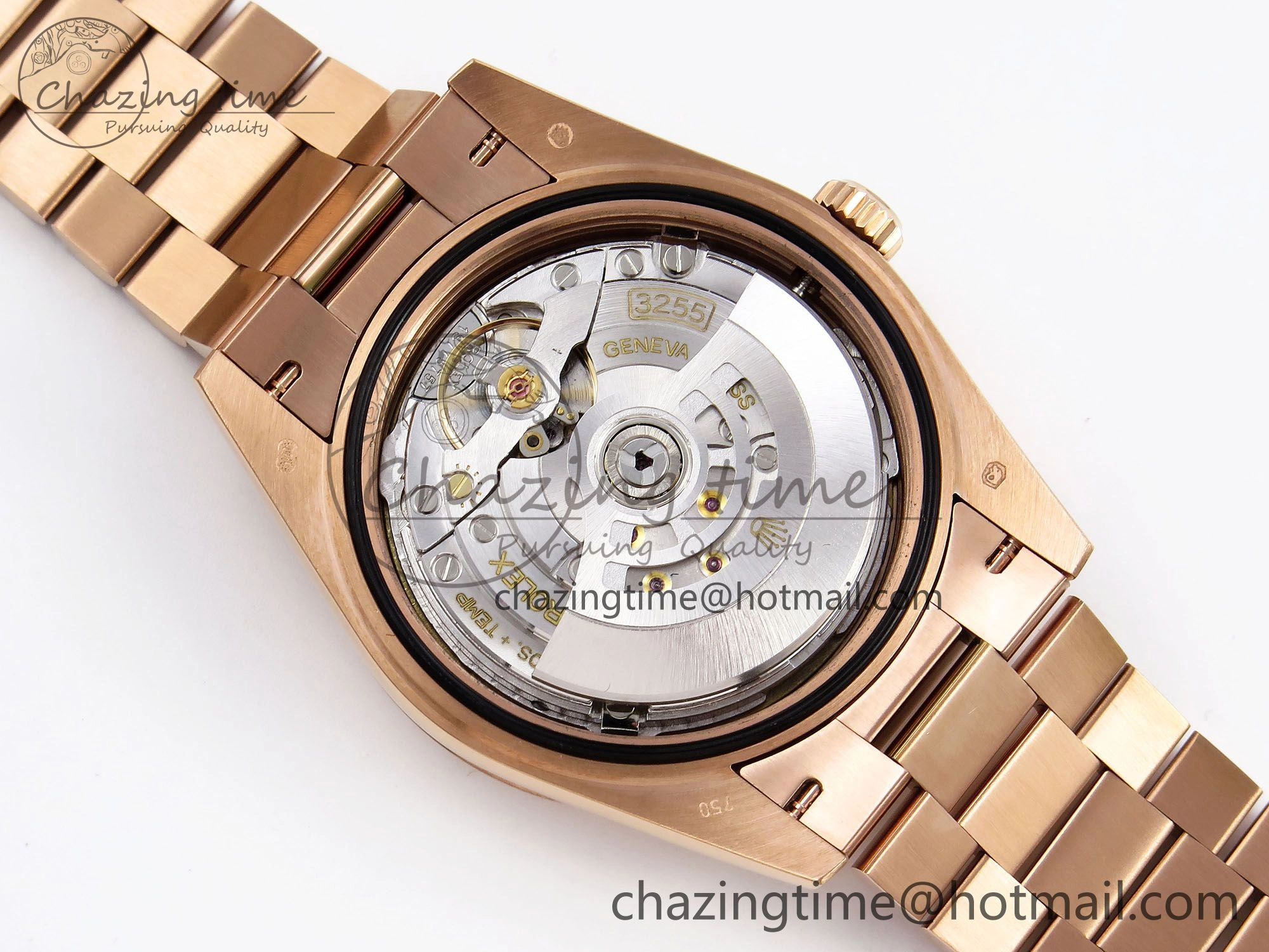 DayDate 40 RG QF Best Edition 904L Steel Slate Eisenkiesel Dial on President Bracelet VR3255 V4 (Gain Weight)