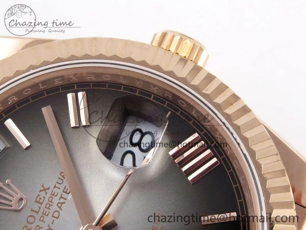 DayDate 40 RG QF Best Edition 904L Steel Slate Ombre Dial on President Bracelet VR3255 V4 (Gain Weight)