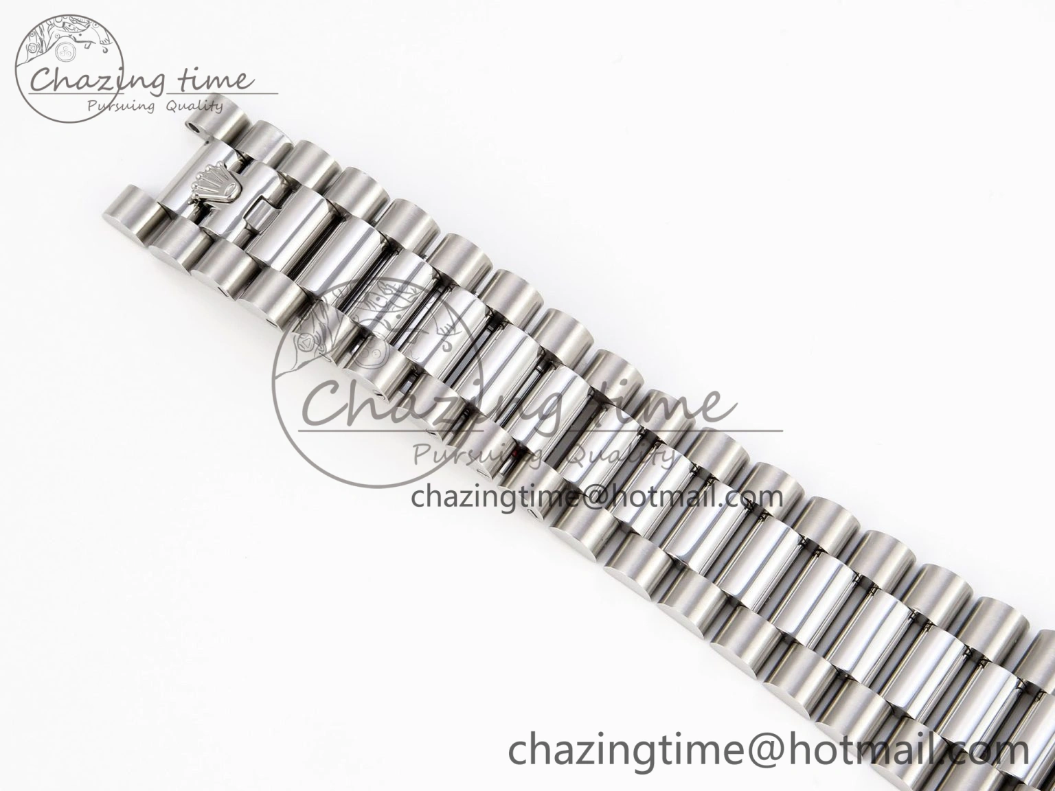DayDate 40 SS GSF Gain Weight Gray Roman Dial Diamonds Bezel on President Bracelet A2836
