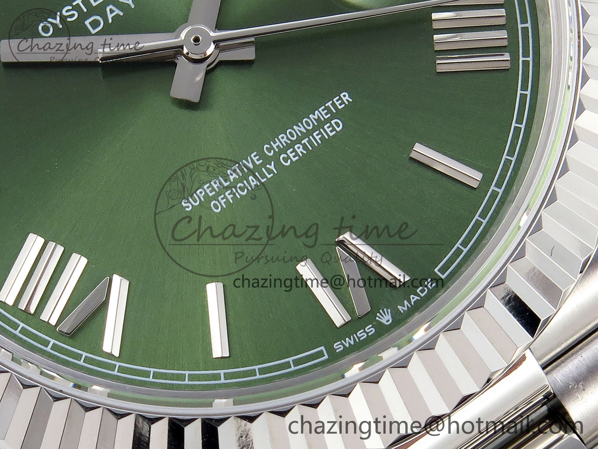 DayDate 40 SS GSF Gain Weight Green Roman Dial on President Bracelet A2836