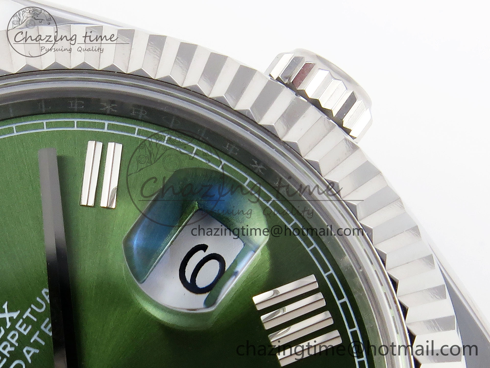 DayDate 40 SS GSF Gain Weight Green Roman Dial on President Bracelet A2836