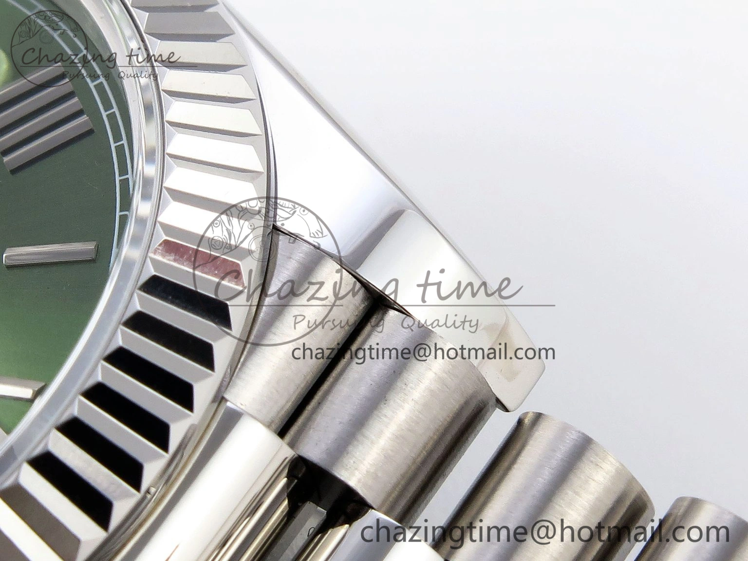 DayDate 40 SS GSF Gain Weight Green Roman Dial on President Bracelet A2836
