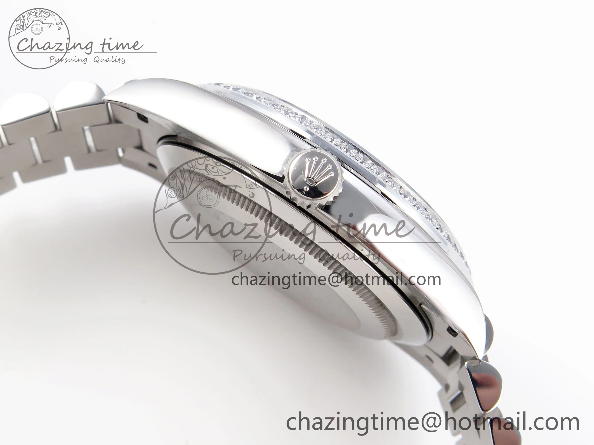 DayDate 40 SS GSF Gain Weight Meteorite Crystal Dial Diamonds Bezel on President Bracelet A2836