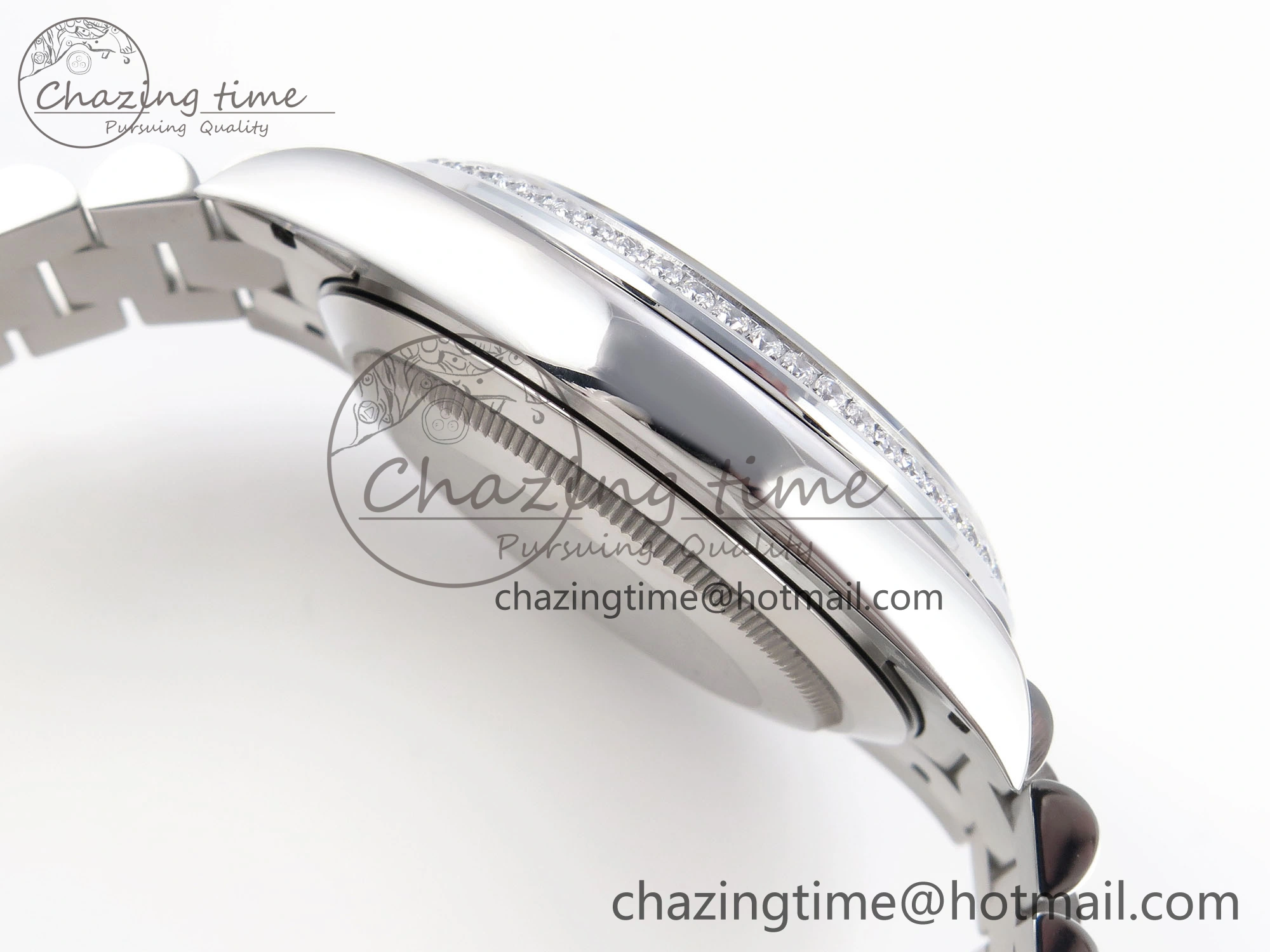 DayDate 40 SS GSF Gain Weight Meteorite Crystal Dial Diamonds Bezel on President Bracelet A2836