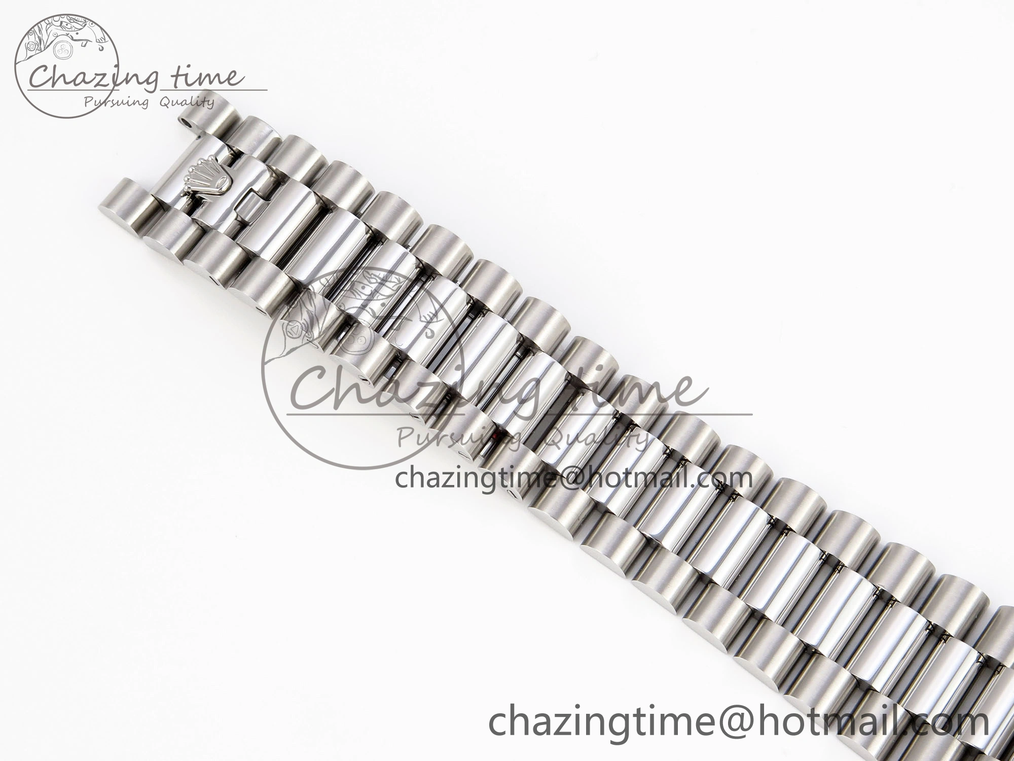 DayDate 40 SS GSF Gain Weight Meteorite Crystal Dial Diamonds Bezel on President Bracelet A2836