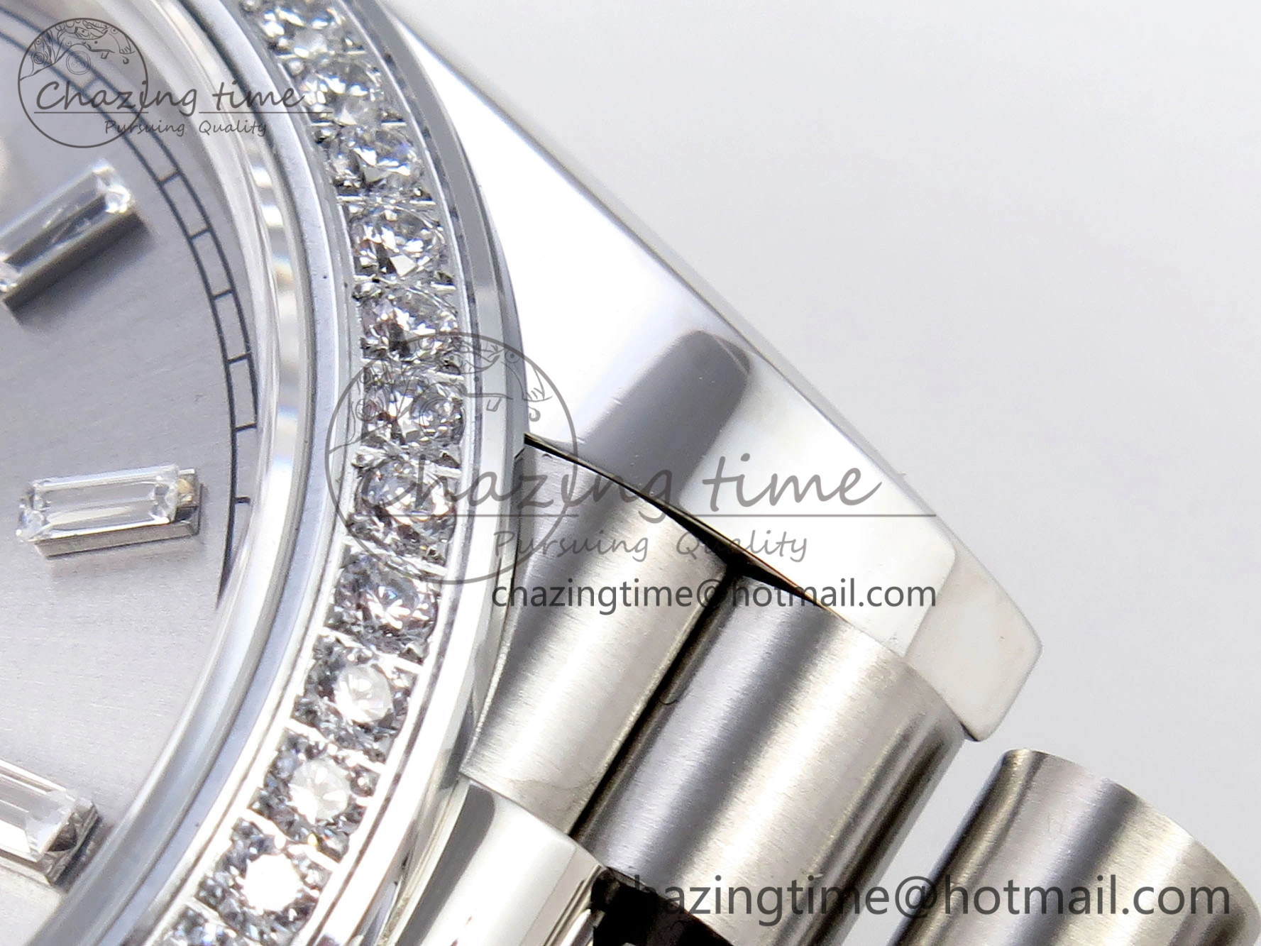 DayDate 40 SS GSF Gain Weight Silver Crystal Dial on President Bracelet A2836