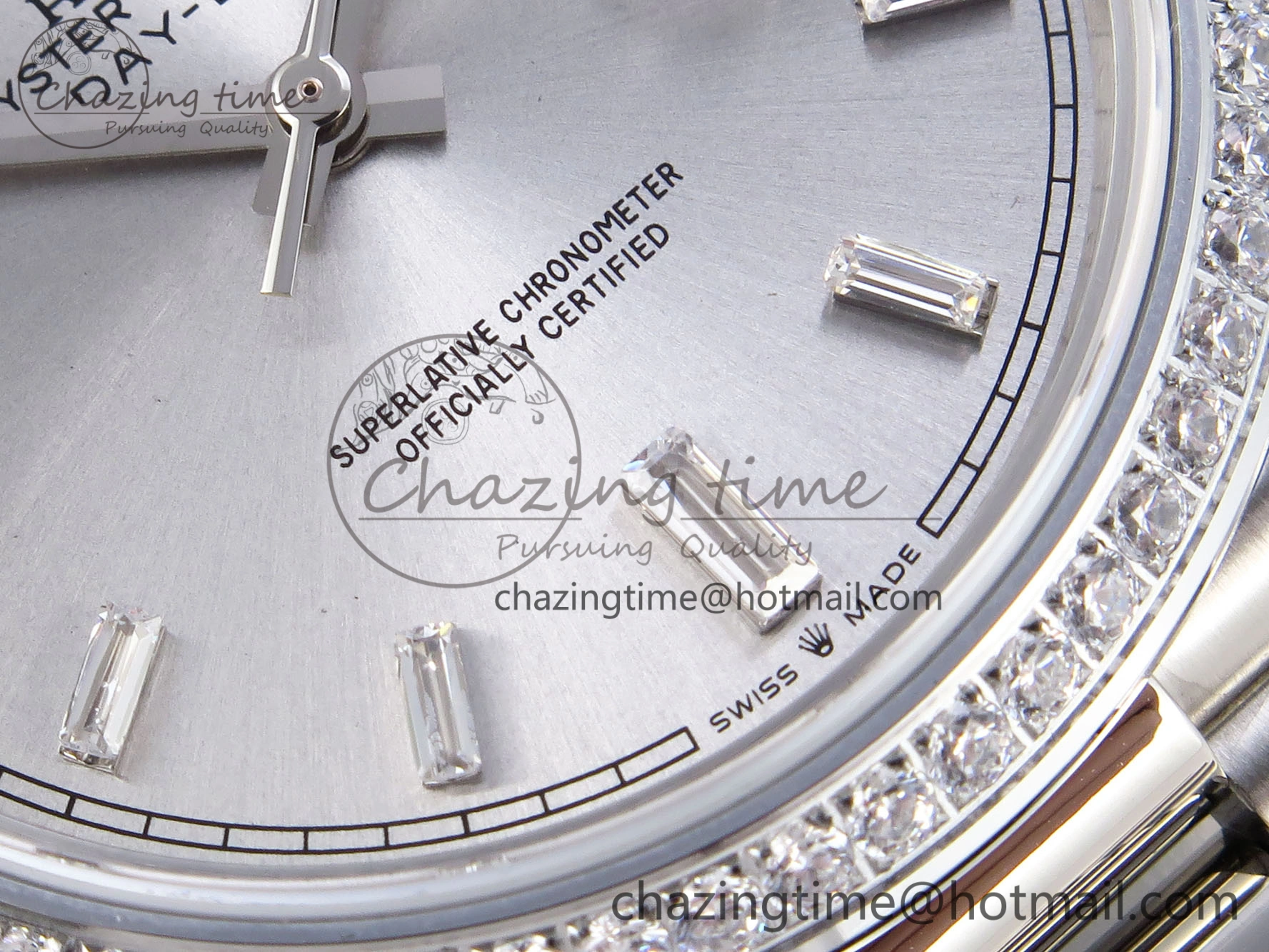 DayDate 40 SS GSF Gain Weight Silver Crystal Dial on President Bracelet A2836