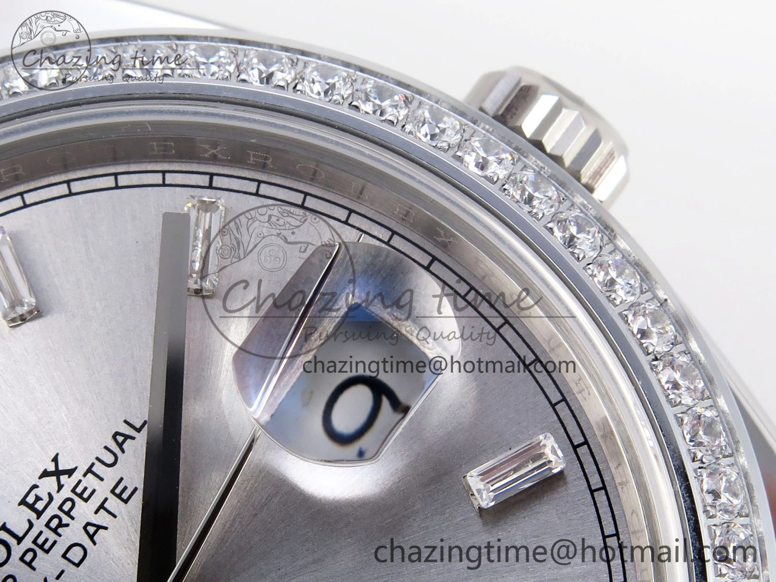 DayDate 40 SS GSF Gain Weight Silver Crystal Dial on President Bracelet A2836