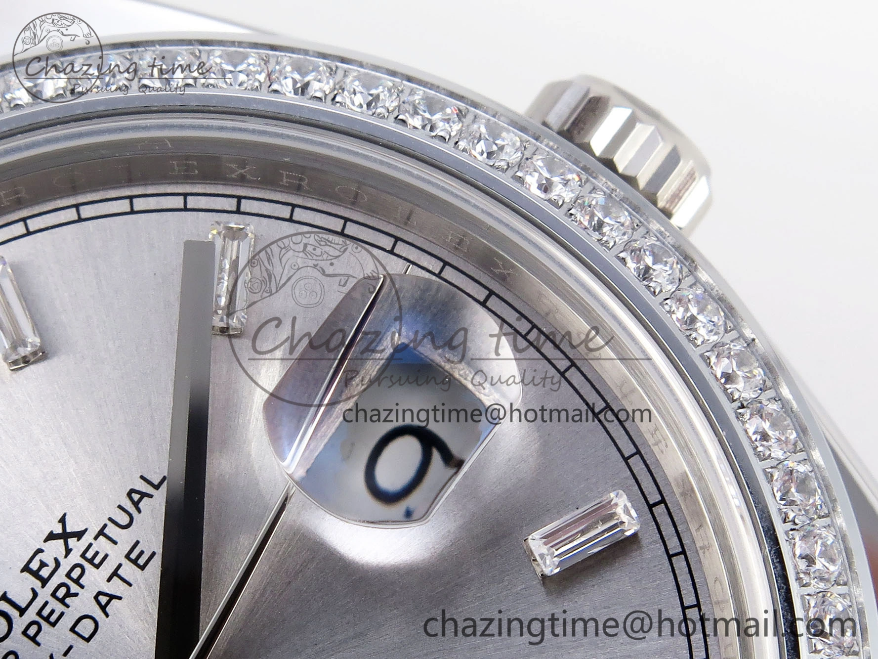 DayDate 40 SS GSF Gain Weight Silver Crystal Dial on President Bracelet A2836