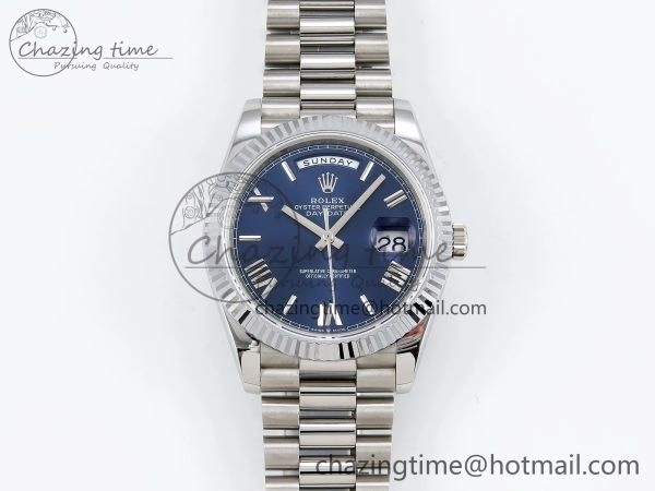 DayDate 40 SS JDF 904L Steel Blue Roman Dial on President Bracelet VR3255 V3 (Gain Weight)