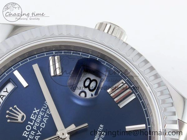 DayDate 40 SS JDF 904L Steel Blue Roman Dial on President Bracelet VR3255 V3 (Gain Weight)
