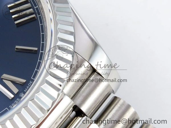 DayDate 40 SS JDF 904L Steel Blue Roman Dial on President Bracelet VR3255 V3 (Gain Weight)
