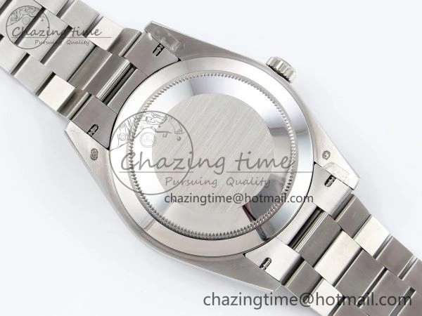 DayDate 40 SS JDF 904L Steel Blue Stick Dial on President Bracelet VR3255 V3 (Gain Weight)