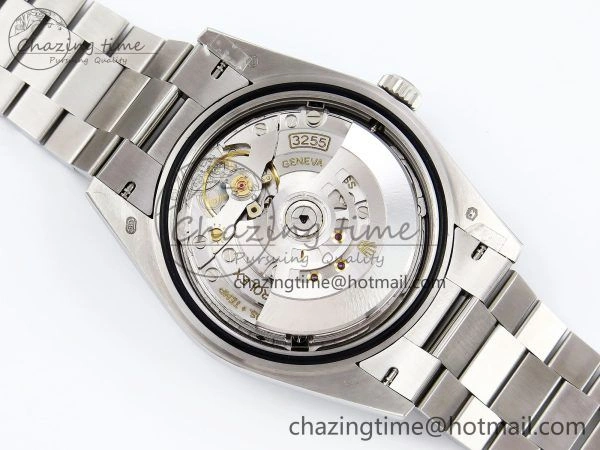 DayDate 40 SS JDF 904L Steel Blue Stick Dial on President Bracelet VR3255 V3 (Gain Weight)