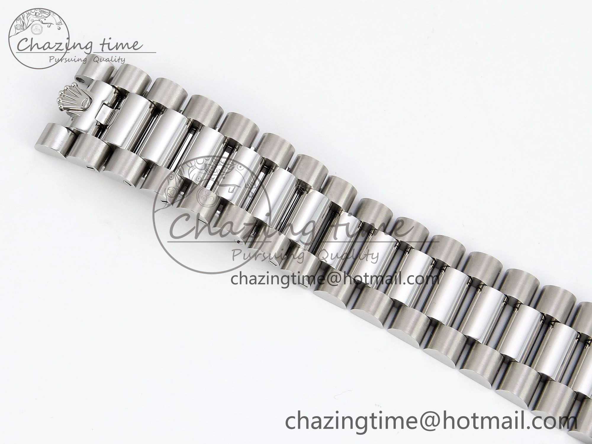 DayDate 40 SS JDF 904L Steel Blue Stick Dial on President Bracelet VR3255 V3 (Gain Weight)