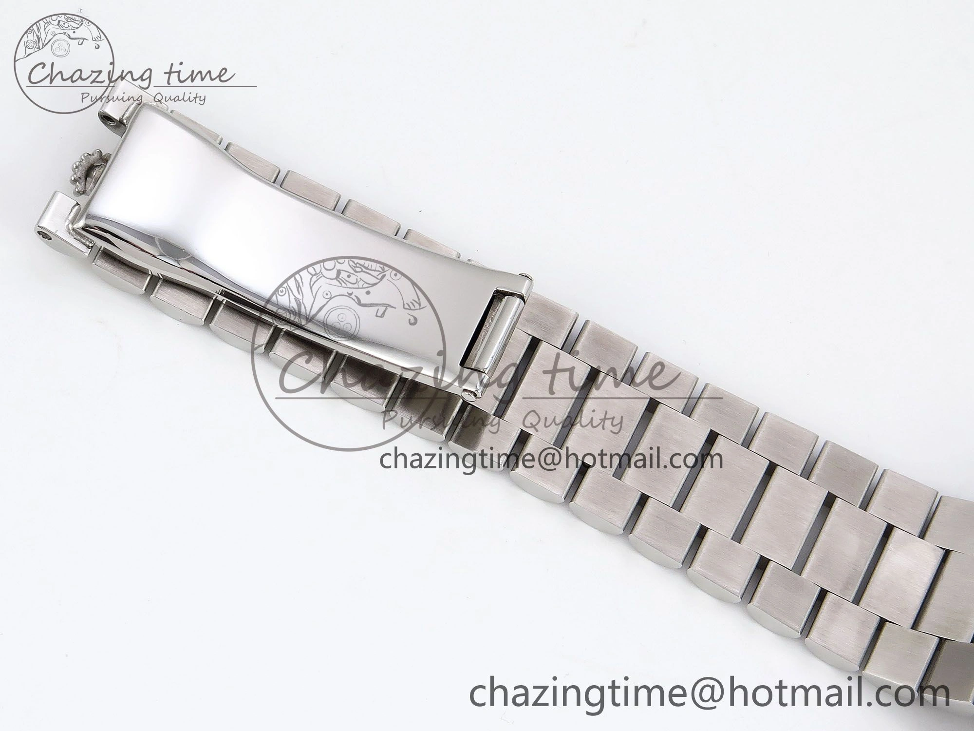 DayDate 40 SS JDF 904L Steel Blue Stick Dial on President Bracelet VR3255 V3 (Gain Weight)
