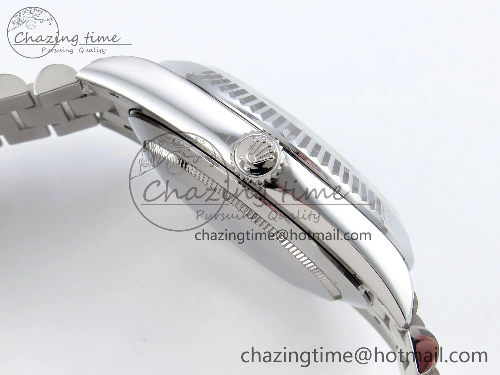 DayDate 40 SS JDF 904L Steel Gray Textured Stick Dial on President Bracelet VR3255 V3 (Gain Weight)