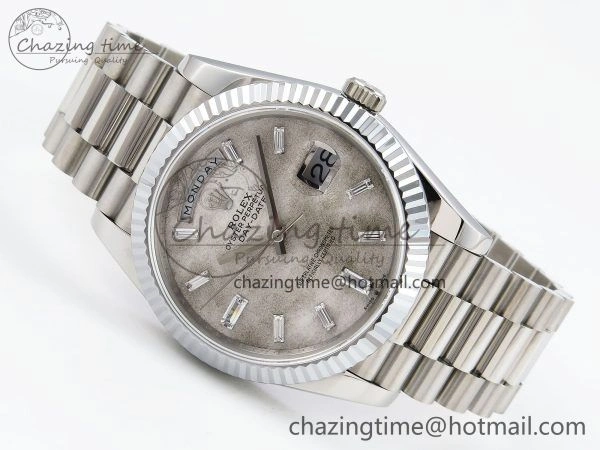 DayDate 40 SS JDF 904L Steel Moon Crystal Dial on President Bracelet VR3255 V3 (Gain Weight)