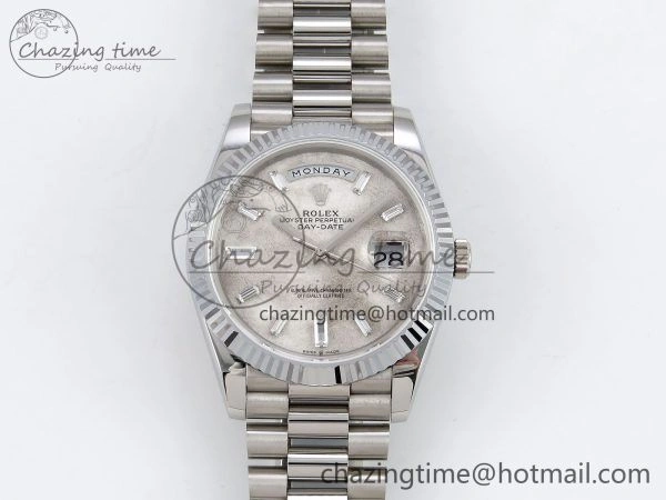 DayDate 40 SS JDF 904L Steel Moon Crystal Dial on President Bracelet VR3255 V3 (Gain Weight)