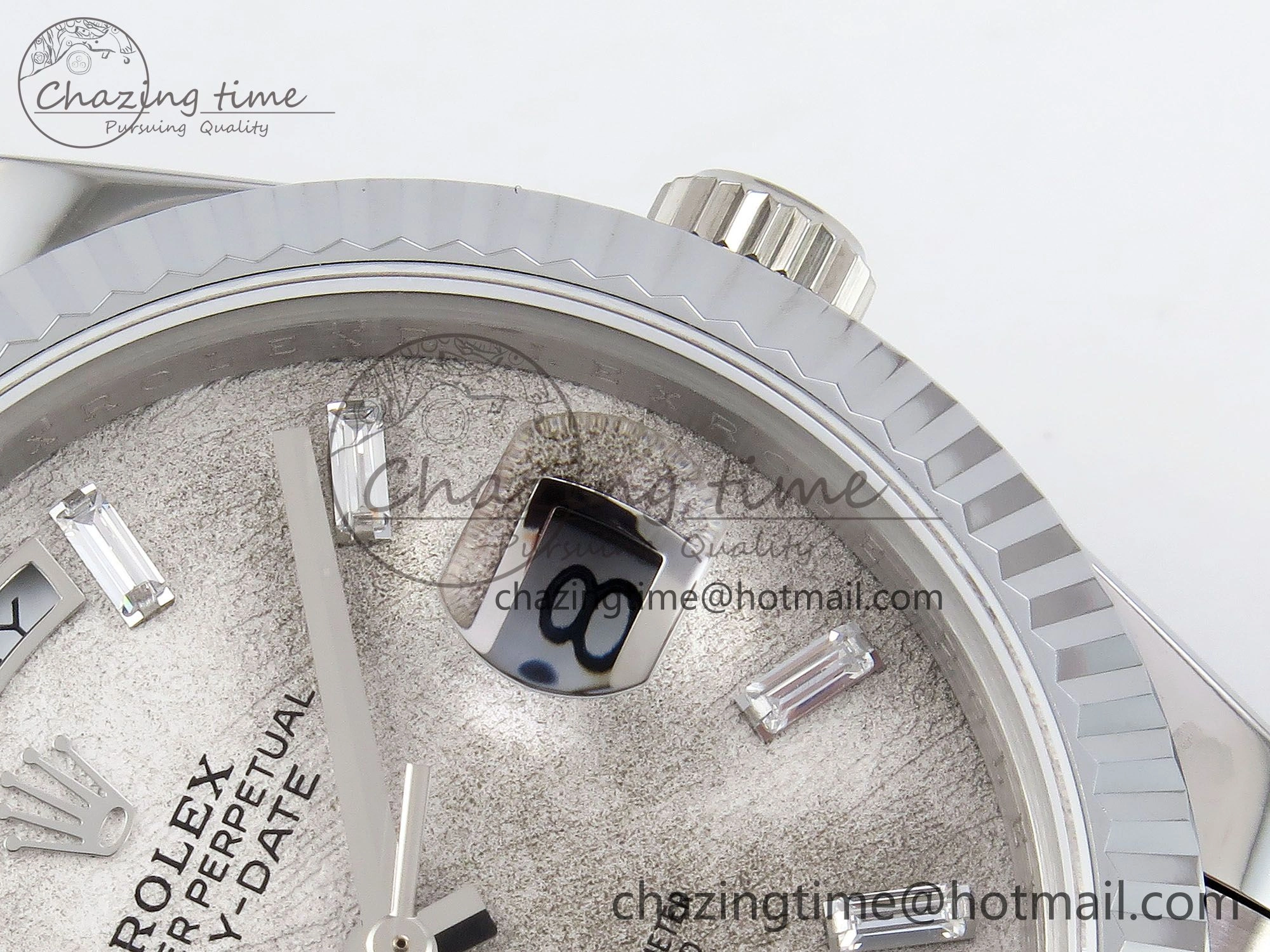 DayDate 40 SS JDF 904L Steel Moon Crystal Dial on President Bracelet VR3255 V3 (Gain Weight)