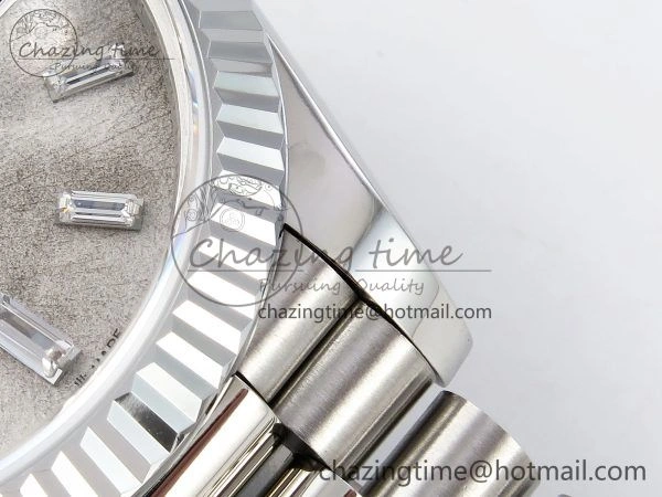 DayDate 40 SS JDF 904L Steel Moon Crystal Dial on President Bracelet VR3255 V3 (Gain Weight)