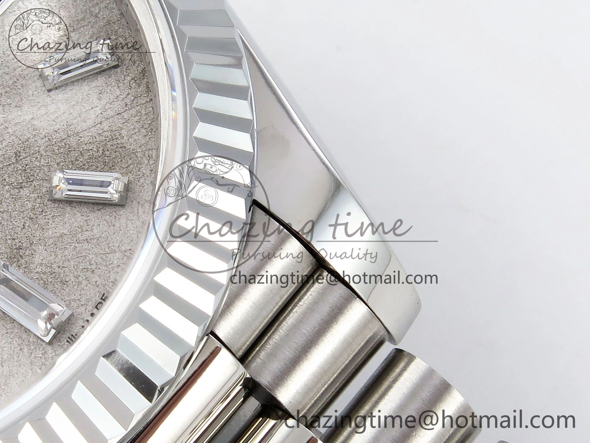 DayDate 40 SS JDF 904L Steel Moon Crystal Dial on President Bracelet VR3255 V3 (Gain Weight)