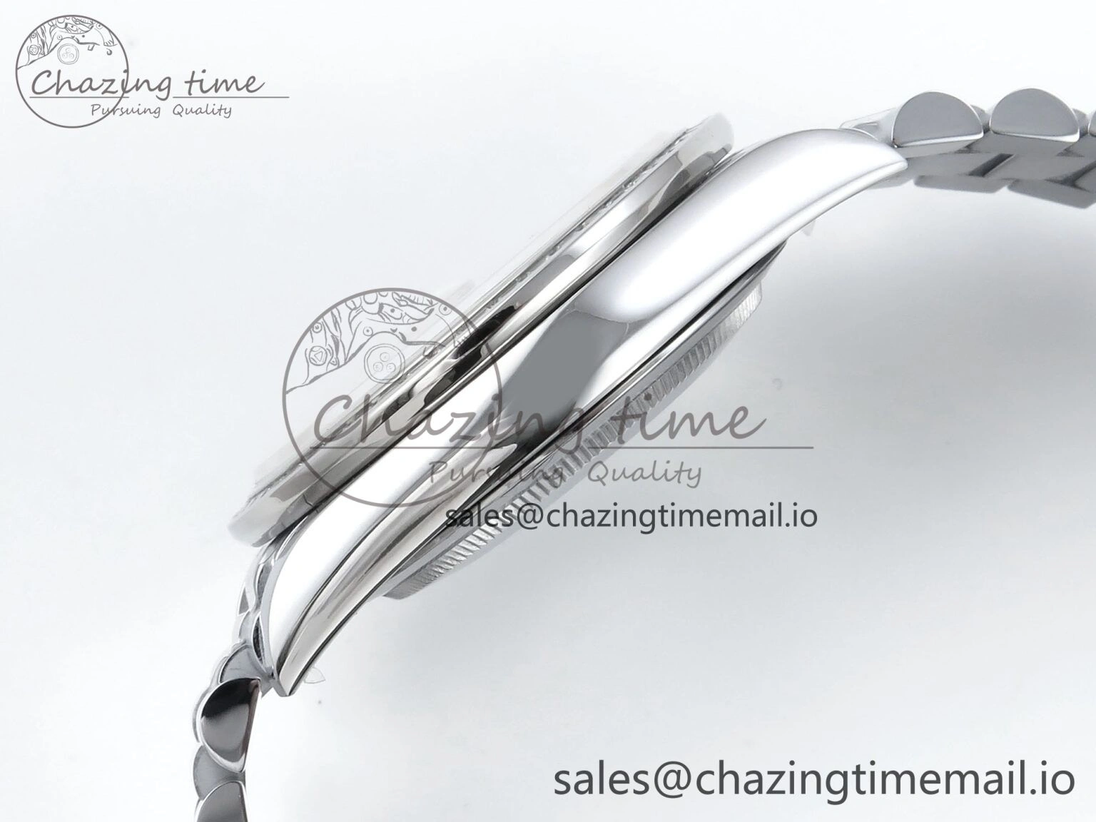 DayDate 40 SS QF 1:1 Best Edition Green Roman Dial Diamonds Bezel on President Bracelet A2836 V5 (Gain Weight)