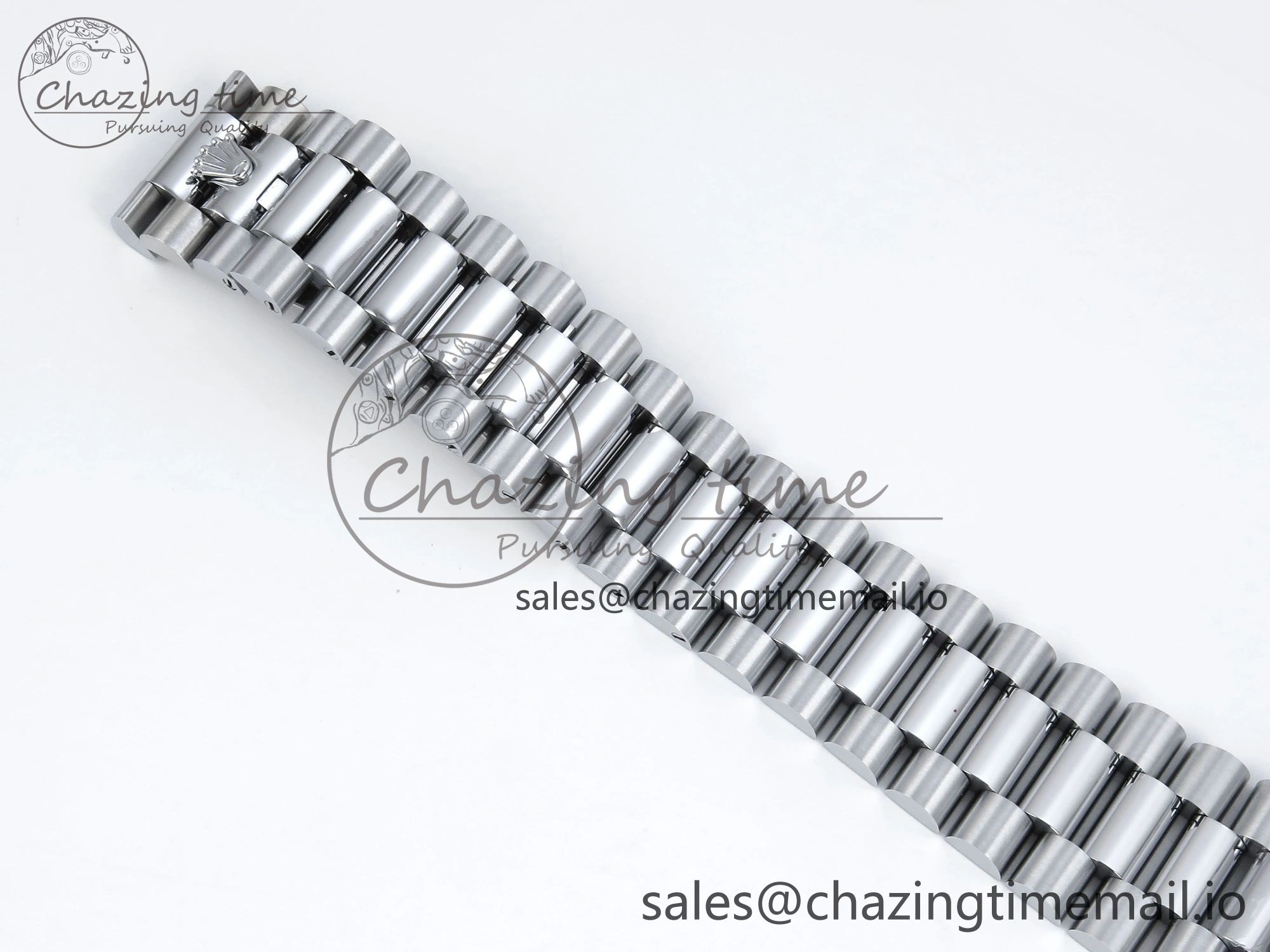 DayDate 40 SS QF 1:1 Best Edition Green Roman Dial Diamonds Bezel on President Bracelet A2836 V5 (Gain Weight)