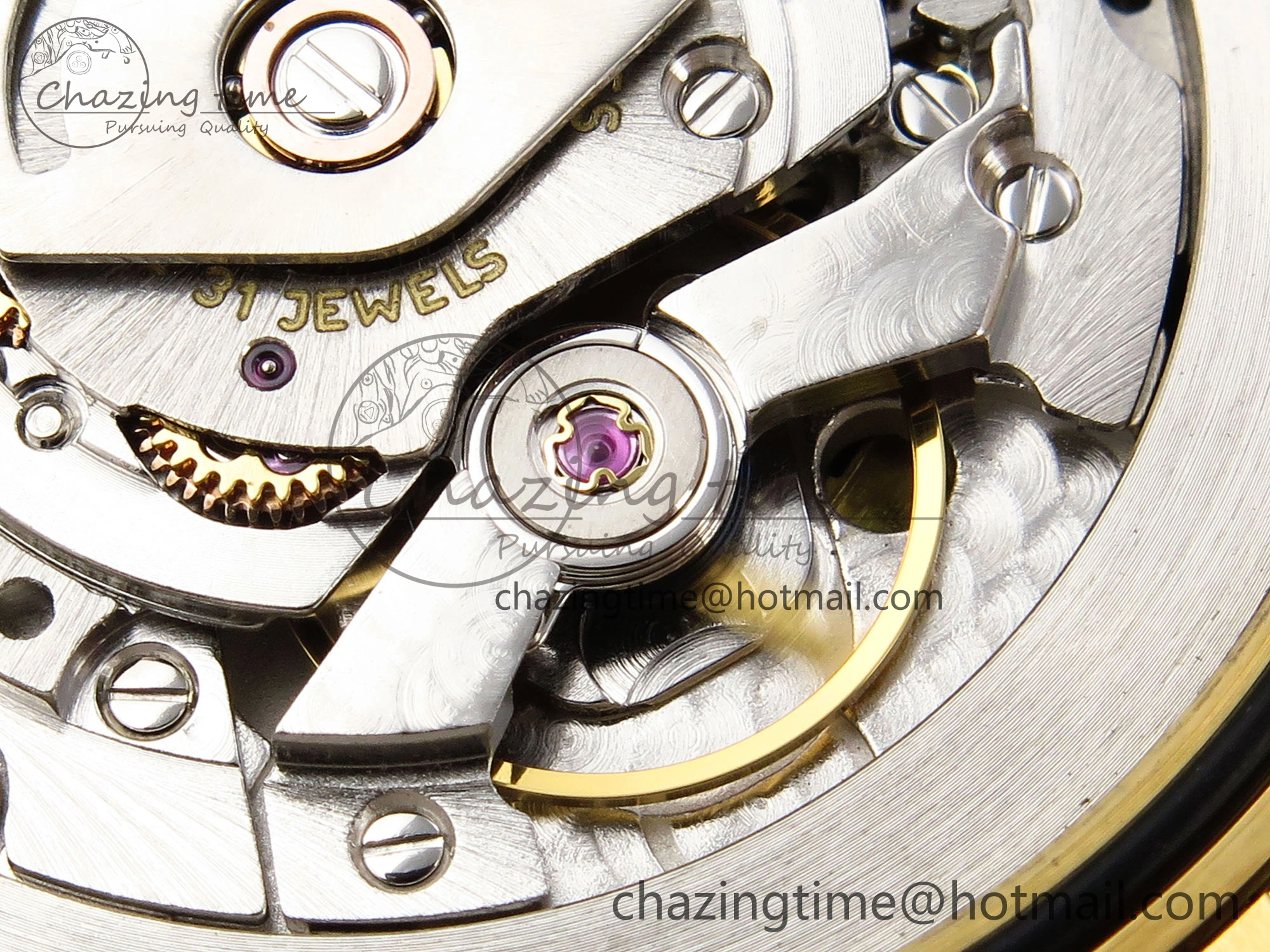 DayDate 40 YG GSF Gain Weight Black Crystal Dial Diamonds Bezel on President Bracelet A2836