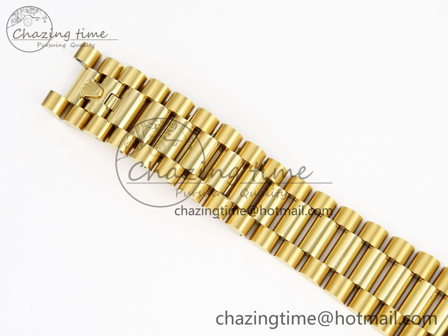 DayDate 40 YG GSF Gain Weight Black Crystal Dial Diamonds Bezel on President Bracelet A2836