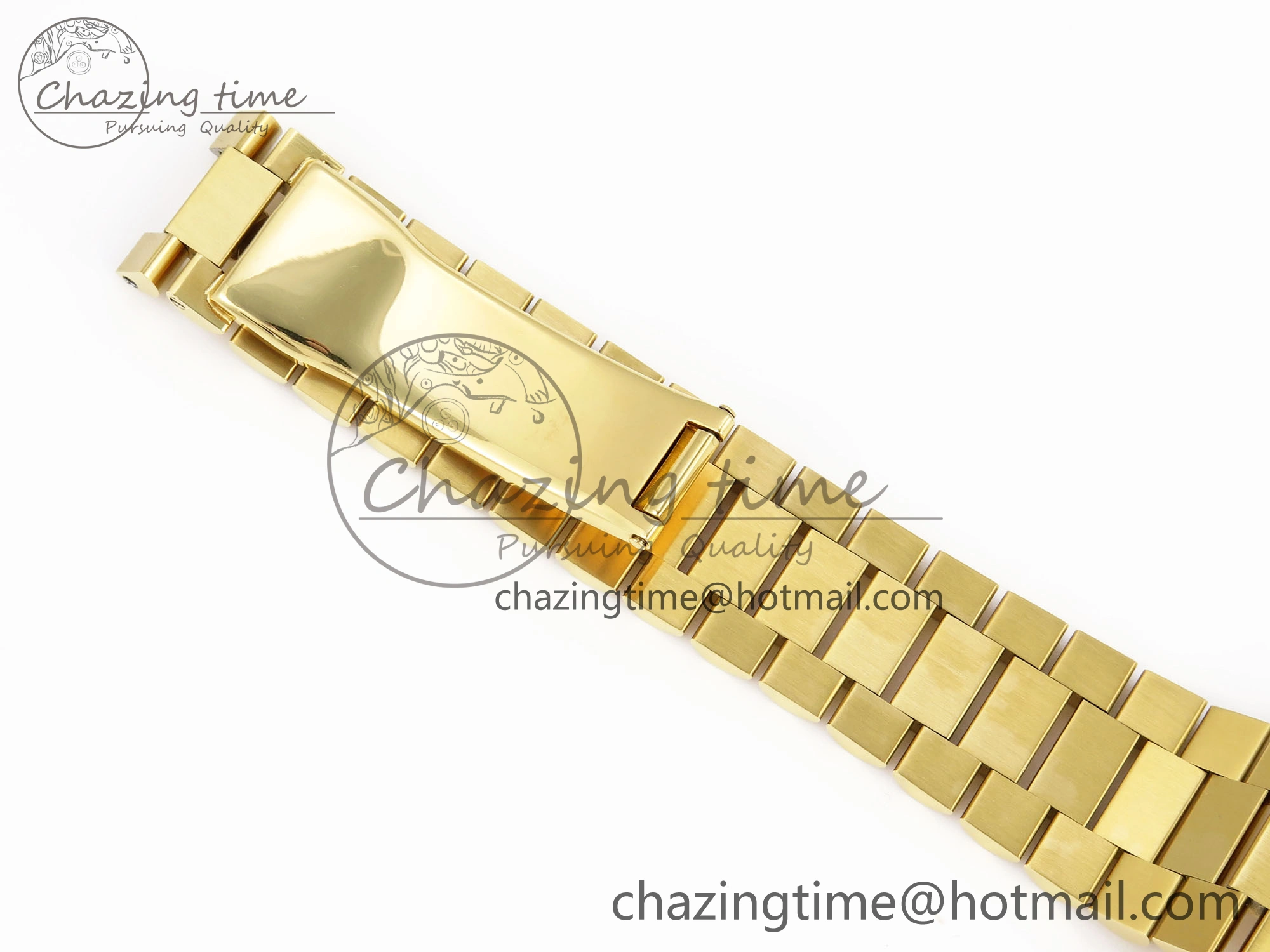 DayDate 40 YG GSF Gain Weight Black Crystal Dial Diamonds Bezel on President Bracelet A2836