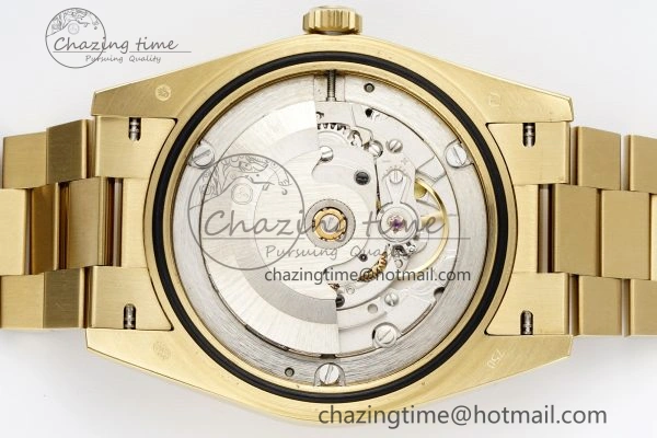 DayDate 40 YG JDF Gain Weight 904L Steel YG Dial Roman Markers on President Bracelet A2836 V2