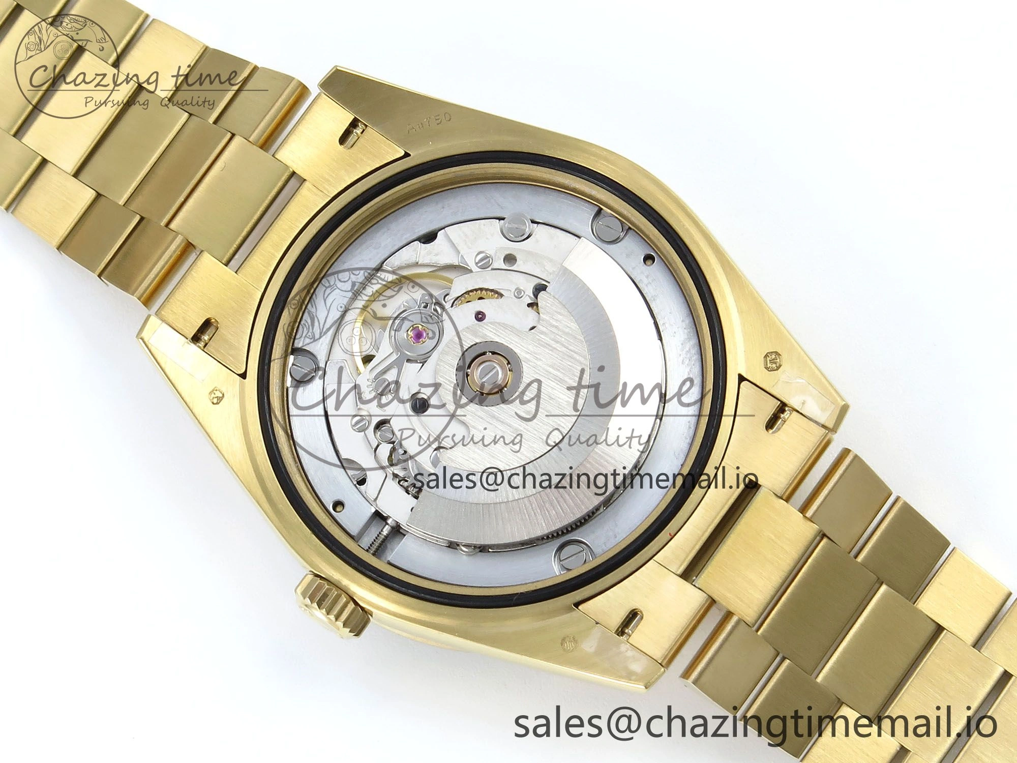 DayDate 40 YG QF 1:1 Best Edition Green Roman Dial Diamonds Bezel on President Bracelet A2836 V5 (Gain Weight)