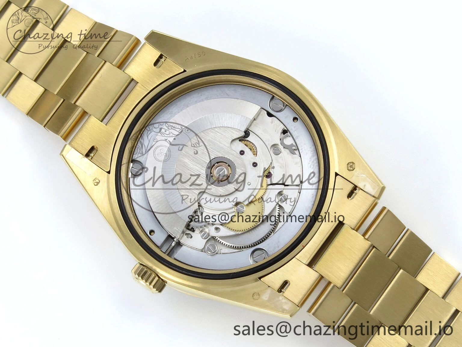 DayDate 40 YG QF 1:1 Best Edition Green Roman Dial Diamonds Bezel on President Bracelet A2836 V5 (Gain Weight)