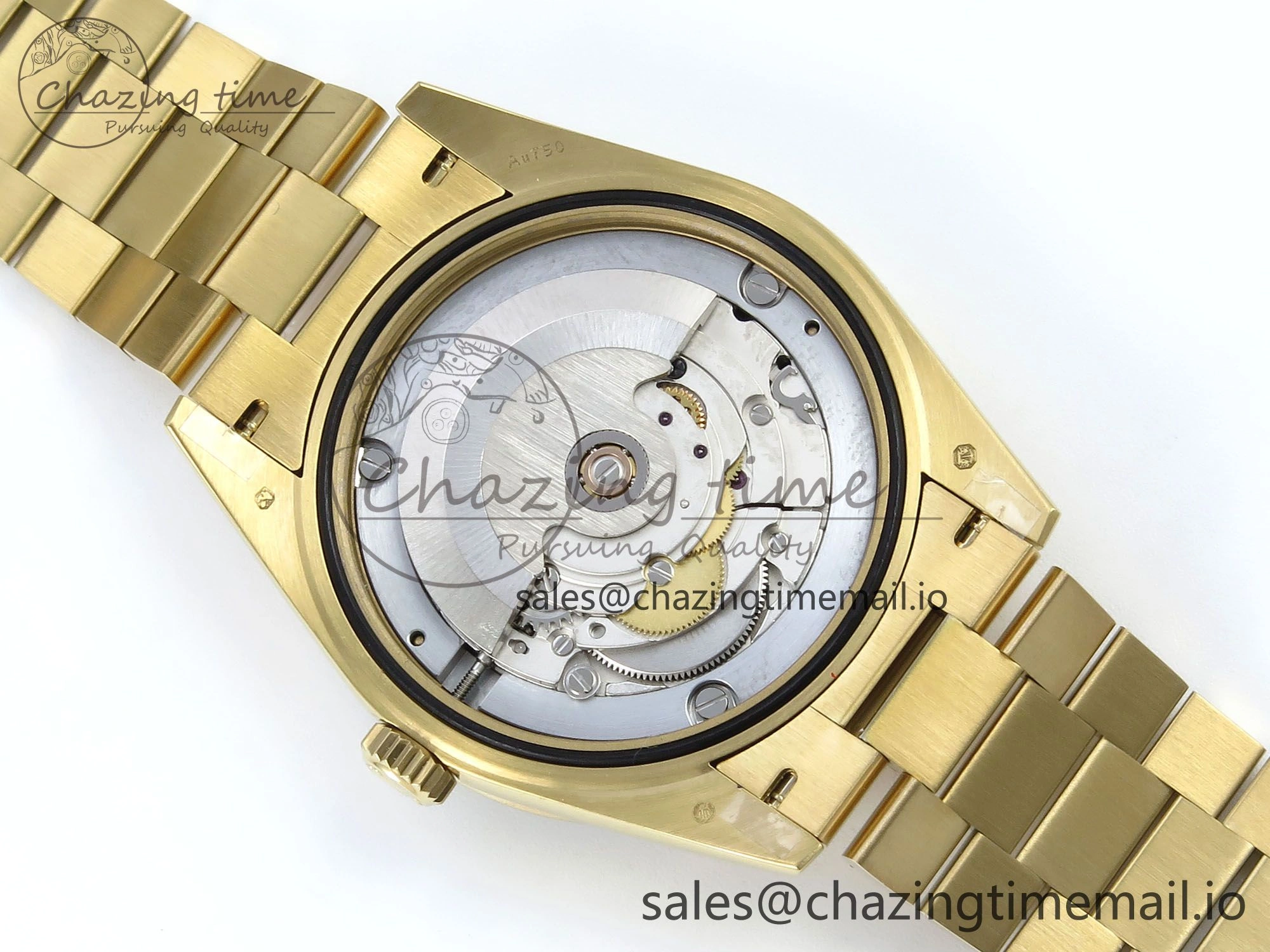 DayDate 40 YG QF 1:1 Best Edition Green Roman Dial Diamonds Bezel on President Bracelet A2836 V5 (Gain Weight)