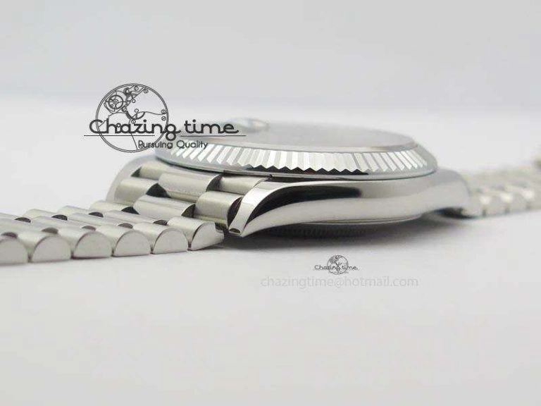 DayDate 40mm BP-Maker 228206 SS Gray Stick Dial (Fluted Bezel) On SS Bracelet ETA2836